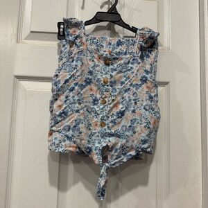 Floral Button-Down Tie-Front set